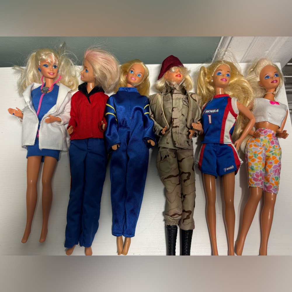 Vintage Mattel Barbie Dolls 1990’s Or 1980’s Lot Of 6 Doctor Stars  And stripes